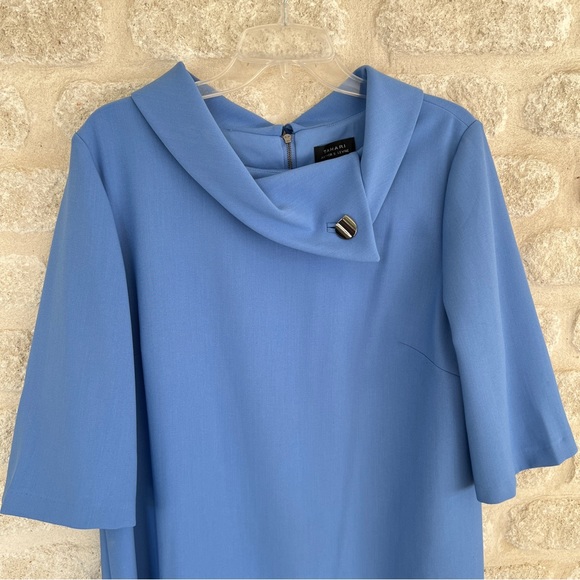 Tahari 16 retro dress blue Jackie O style plus size - Picture 3 of 9
